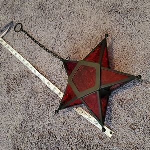 Red tealight hanging star